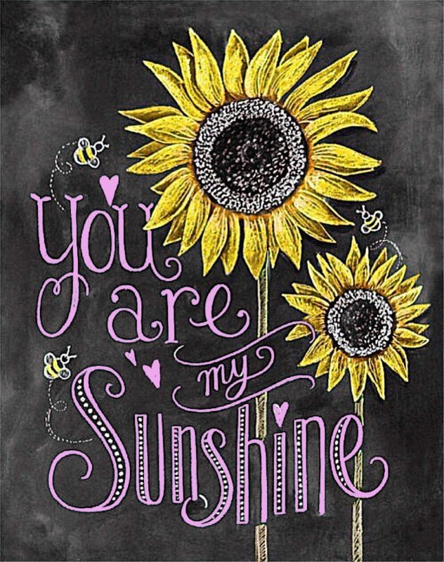 Photo 1 of                                      You are My Sunshine Diamond Painting Kit - pigpigboss 5D Full Diamond Painting by Numbers for Adults Sunflower Diamond Painting Art Gift for Kids (11.8 x 15.7 inches)              