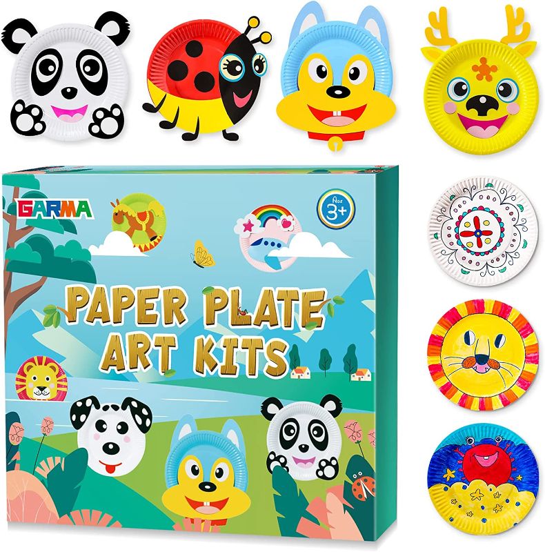 Photo 1 of 20Pcs Paper Plate Art Kit for Toddlers Art Craft Toy for Girl Boy Birthday Gift Children DIY Crafts Art Supply Project Creative Boys Girls Preschool Arts Animal Crafts