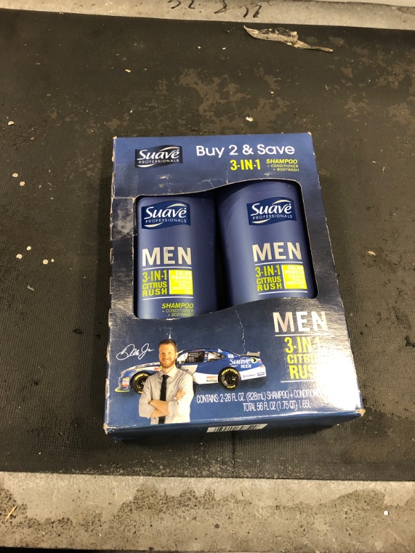 Photo 2 of Suave Men 3 in 1 Shampoo Conditioner Body Wash, Citrus Rush, 28 oz, 2 count