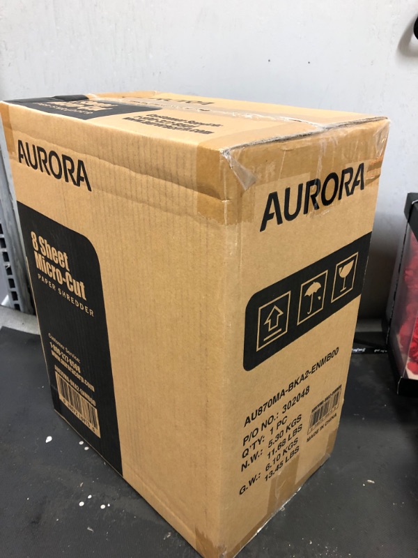 Photo 2 of Aurora AU870MA High-Security 8-Sheet Micro-Cut Paper Credit Card Shredder Black  --factory sealed----