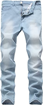 Photo 1 of Qazel Vorrlon Men's Blue Skinny Jeans Stretch Washed Slim Fit Pencil Pants  ---Size 28---