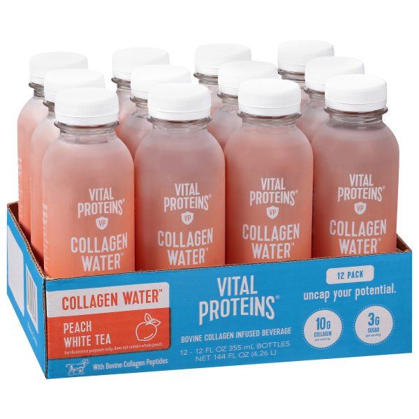 Photo 1 of 
Vital Proteins Peach White Tea Collagen Water, 12 Fluid Ounce -- 12 per case. EXP 4/22