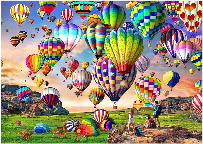 Photo 1 of HUADADA Puzzles for Adults 1000 Piece, Hot Air Balloon 1000 Piece Puzzle for Adults Educational Games Home Decoration Colorful Jigsaw Puzzle (27.56" x 19.67")