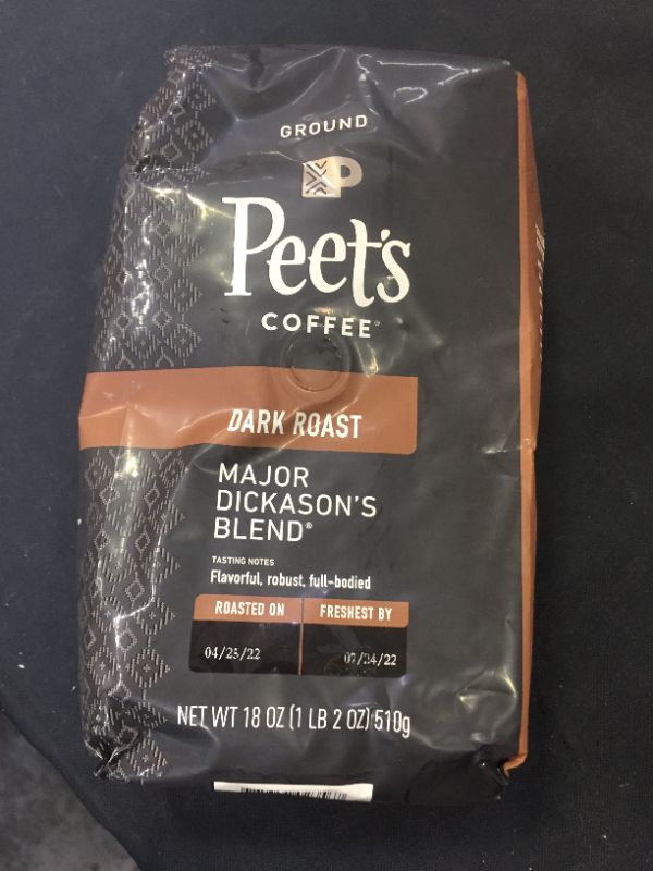Photo 2 of Peet's Coffee, Dark Roast Ground Coffee - Major Dickason's Blend 18 Ounce Bag exp 7/22