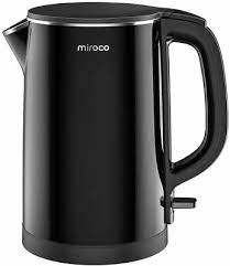 Photo 1 of Electric Kettle, Miroco Double Wall 100% Stainless Steel Cool Touch Tea Kettle with 1500W Fast Boiling Heater, Cordless with Auto Shut-Off & Boil Dry Protection, BPA-Free, Black