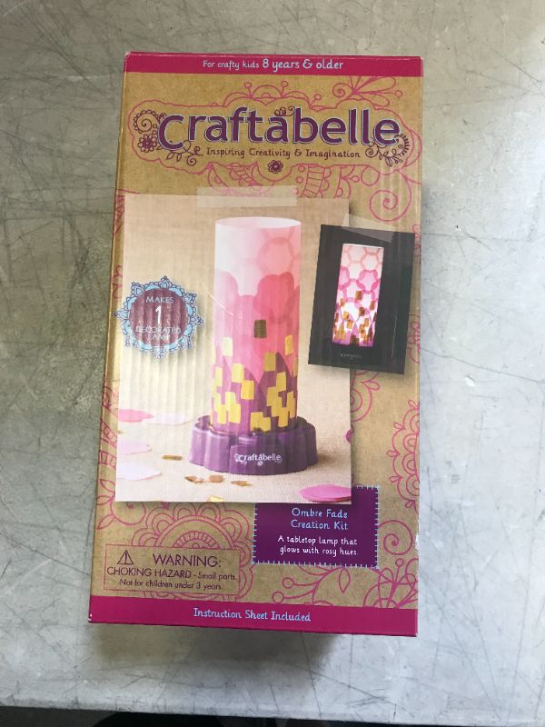 Photo 2 of Craftabelle – Ombre Fade Creation Kit – Lampshade Decorating Kit – 323pc LED Lamp Set with Fabric & Accessories – DIY Arts & Crafts for Kids Aged 8 Years +
