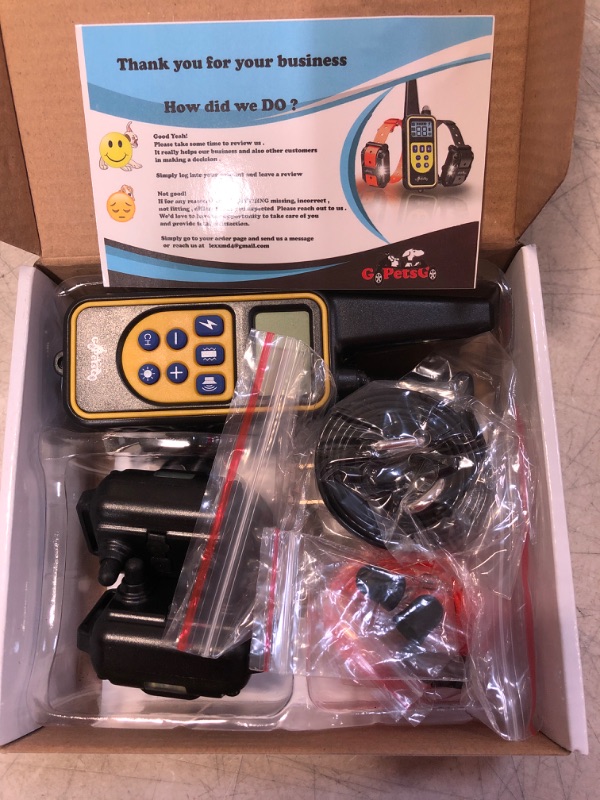 Photo 3 of GoPetsGo 2640 Feet Rechargeable Waterproof Dog Training Collar with Remote, Vibration/Shocks and Sound Mode of Operation with White Back-Light LED Display
