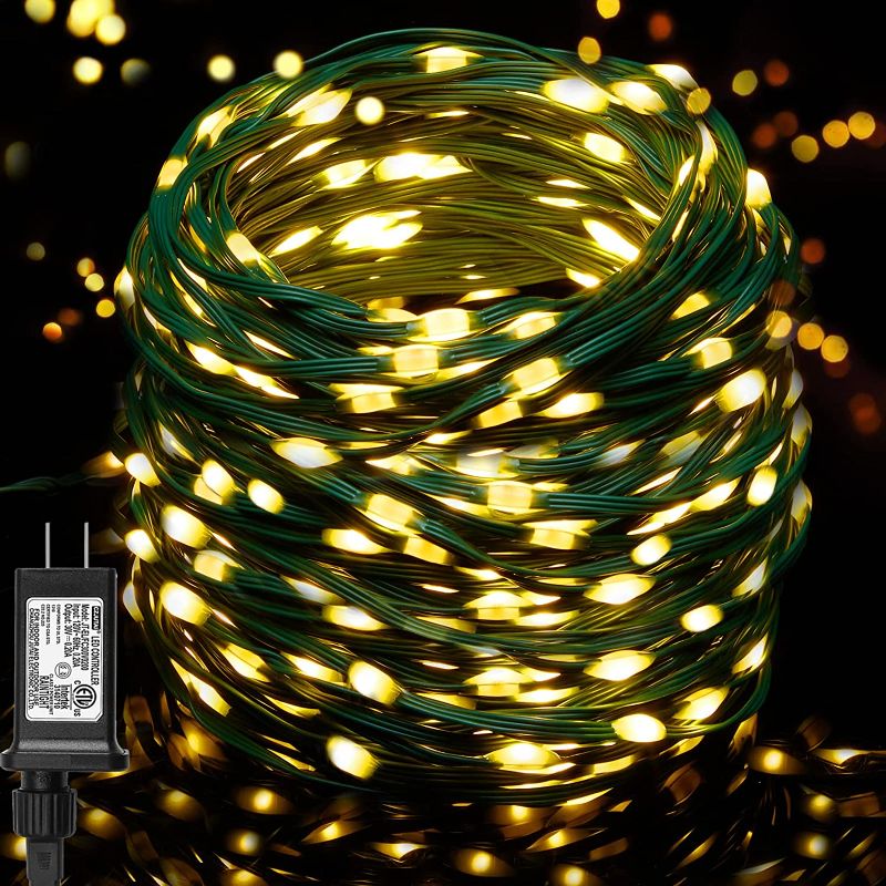 Photo 1 of Christmas Tree Lights String Lights for Outside Waterproof 76foot 200Led Christmas Lights Outdoor Indoor Warm White 8Modes Twinkle Fairy Light Plug in
