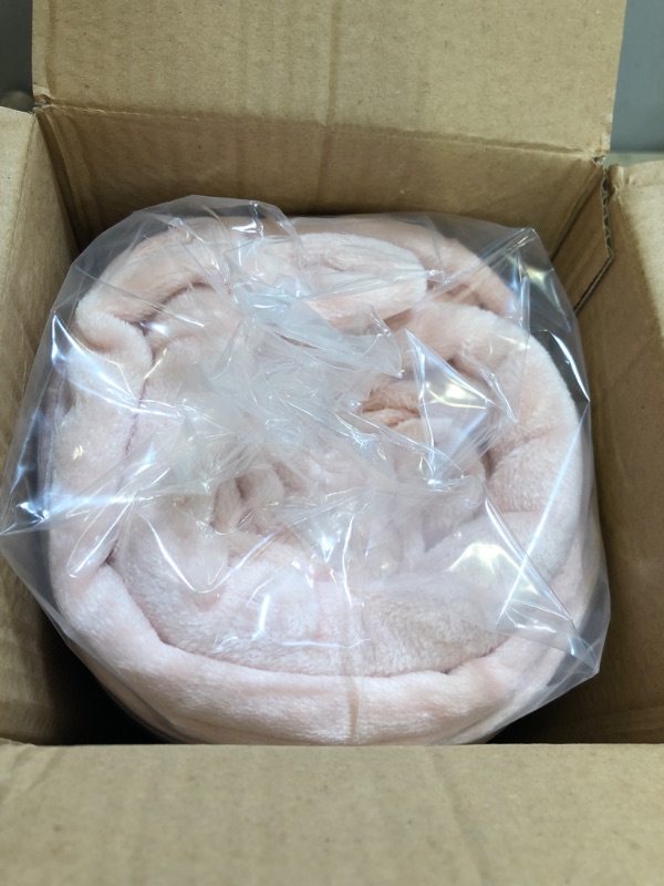 Photo 3 of Walensee Fleece Blanket Plush Throw Fuzzy Lightweight (Queen Size 90x90 Dusty Pink/Peach/Rose Pink Gold) Super Soft Microfiber Flannel Blankets for Couch, Bed, Sofa Warm and Cozy for All Seasons
