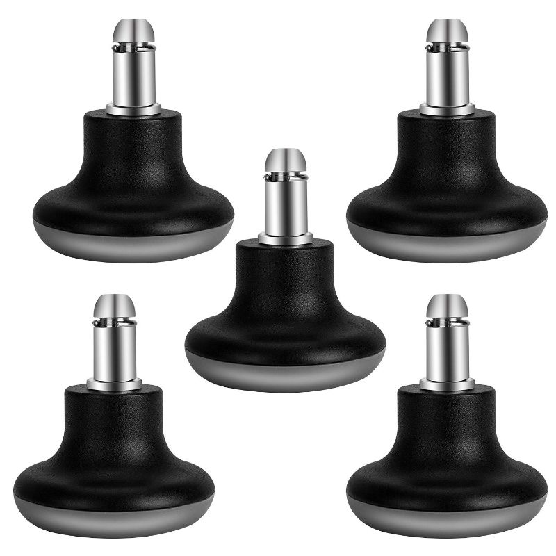 Photo 1 of uvce Bell Glides Replacement Office Chair Swivel Caster Wheels to Fixed Stationary Castors, Short Profile with Separate Self Adhesive Felt Pads Black 5pcs
