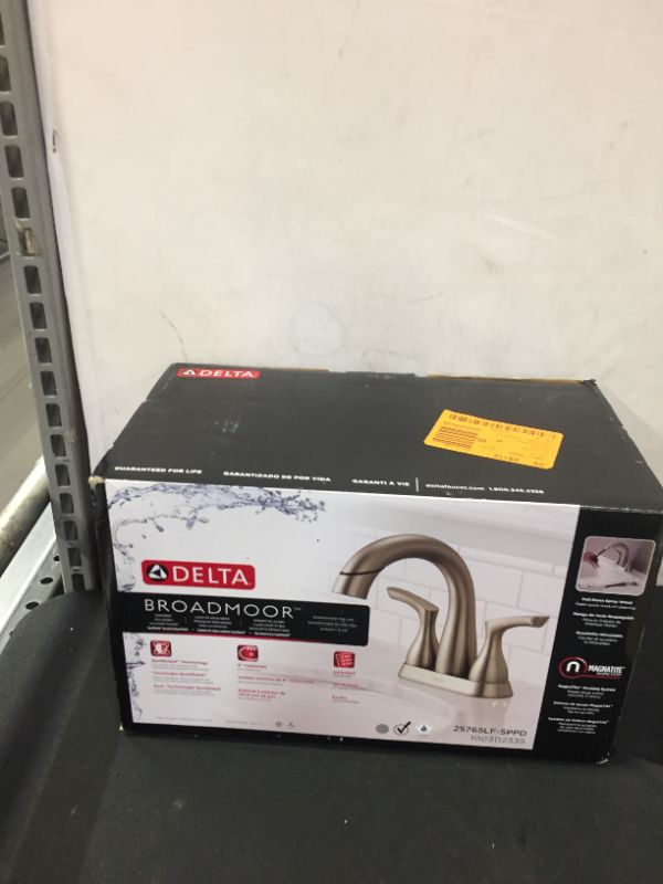 Photo 1 of Broadmoor 4 in. Centerset 2-Handle Pull-Down Spout Bathroom Faucet in SpotShield Brushed Nickel
