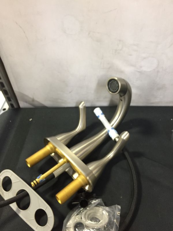 Photo 1 of Broadmoor 4 in. Centerset 2-Handle Pull-Down Spout Bathroom Faucet in SpotShield Brushed Nickel

