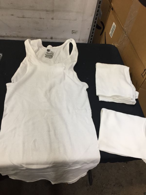 Photo 2 of Cotton A-Shirt Wife Beater Ribbed 3 Pack Undershirt size large 