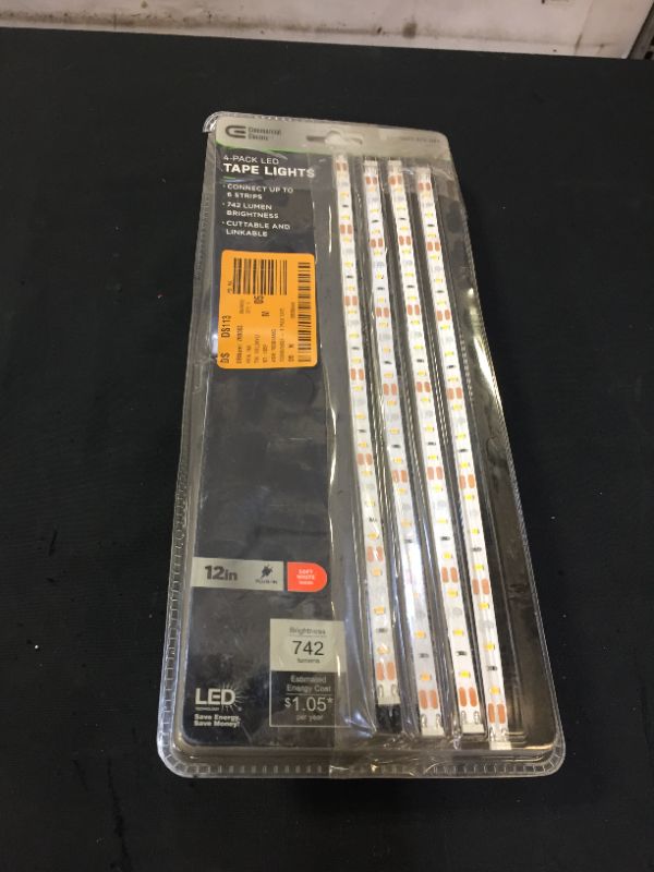 Photo 2 of 12 in. LED Linkable White Flexible Tape Under Cabinet Light Kit (4-Strip Pack)