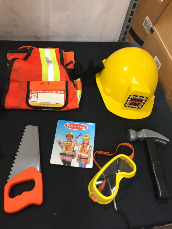 Photo 2 of Melissa & Doug Construction Worker Role Play Costume Dress-Up Set 