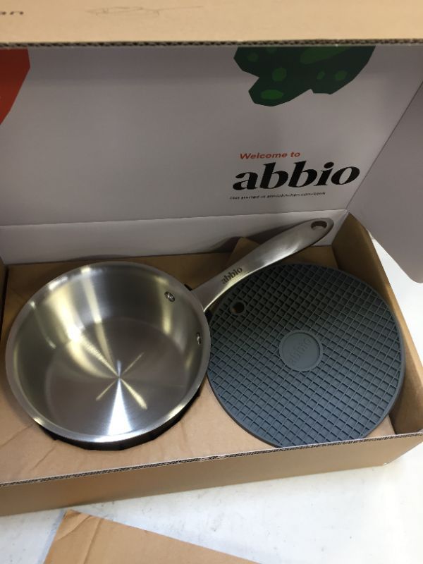 Photo 2 of Abbio Sauce Pan + Lid, 2-Quart Capacity, 7” Diameter, Stainless Steel, Fully Clad Cookware, Induction Ready Pot, Oven & Dishwasher Safe, PFOA Free, Non Toxic, Stay Cool Handle
