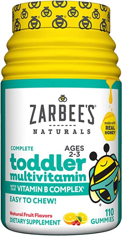 Photo 1 of Zarbee'S Toddler Vitamins, Complete Multivitamin With Vitamin A, C, D3 & B-Complex, Easy To Chew, Gluten, Soy, Nut & Dairy Free, Natural Fruit Flavors, 2-3 Years, 110 Count ( exp: 09/2022)
