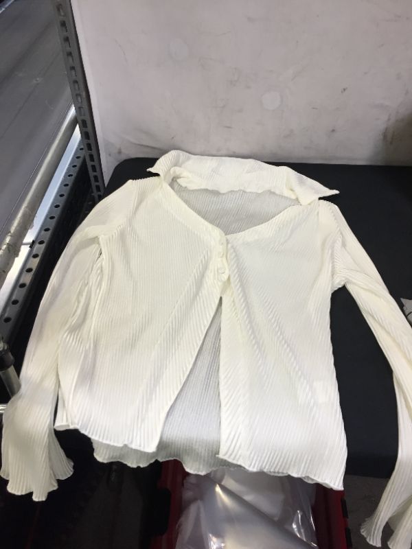 Photo 1 of WHITE LONG SLEEVE BLOUSE MEDIUM 