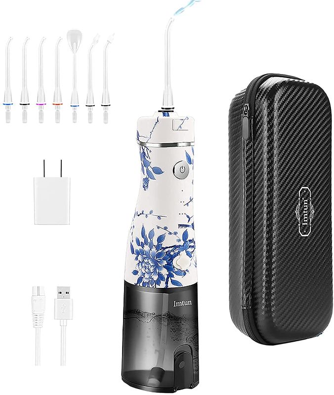 Photo 1 of Cordless Water flosser for Cleaning Teeth: 3 Modes 7 nozzles, IPX7 Waterproof, 5 Hours of Charging for 50 Days, Portable Oral Rinse for Home, Travel, Braces, Bridges, Care
