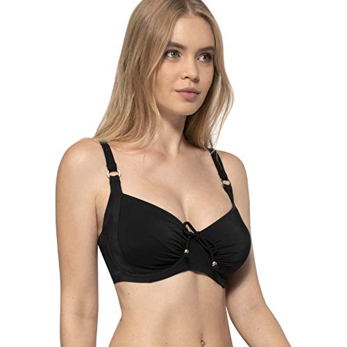 Photo 1 of DORINA Curves Fiji Women's Full Cup Non-Padded Underwire Bikini Top D17026A - Plus Sizes C to F Cups - Black - 38G
Size: 38G
