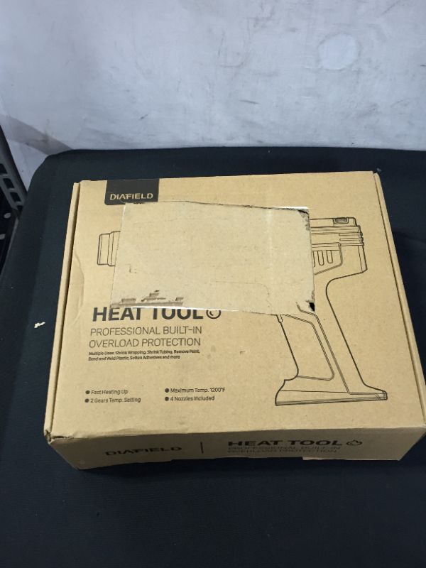 Photo 4 of 1850W Heat Gun Variable Temperature Settings 112?~1202??44?- 650??, DIAFIELD Fast Heat Hot Air Gun, Durable& Overload Protection, with 4 Nozzels for Shrink Wrap,Vinyl, Crafts, Epoxy Resin
