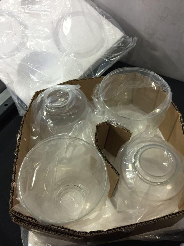 Photo 1 of clear glass shades 
4 pack 