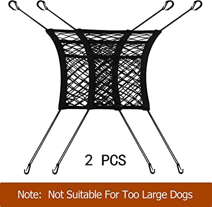 Photo 2 of 2 Pack 3 Layer Car Mesh Organizer, Car Seat Back Organize,Barrier of Backseat Pet Kids, Cargo Tissue Purse Holder, Driver Storage Netting Pouch?Upgrade Stretch Length?
