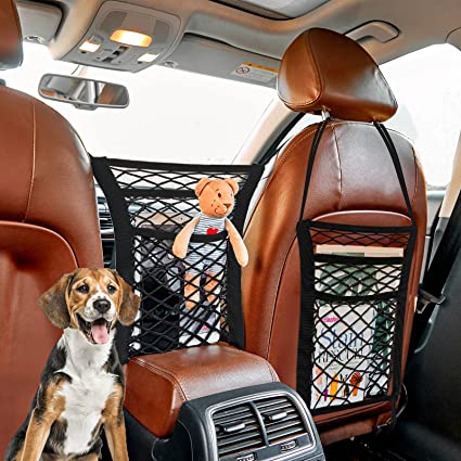 Photo 1 of 2 Pack 3 Layer Car Mesh Organizer, Car Seat Back Organize,Barrier of Backseat Pet Kids, Cargo Tissue Purse Holder, Driver Storage Netting Pouch?Upgrade Stretch Length?
