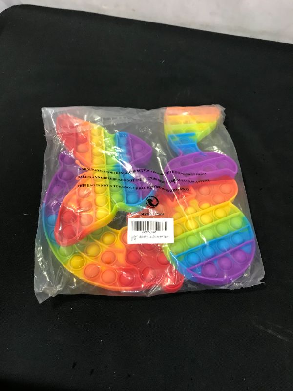 Photo 2 of 4 Packs Pop Poop Toy, Mouse Mermaid Butterfly Sensory Anxiety Stress Relief Satisfying ADHD Cheap Bubble Popper Po Set, Rainbow Poppop
