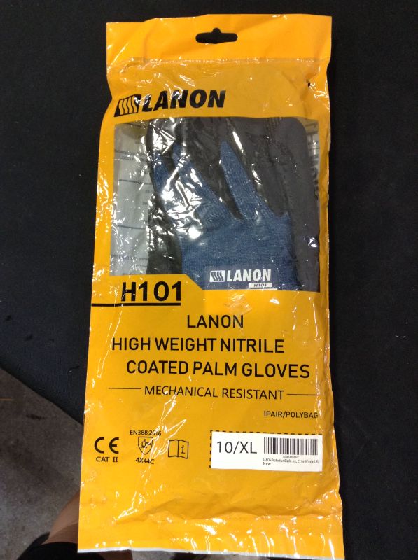 Photo 2 of LANON Cut Resistant Work Gloves, Nitrile Coated Micro-Foam, Durable, Power Grip, Lightweight, Woodworking Gloves for Glass, Construction, X Large
