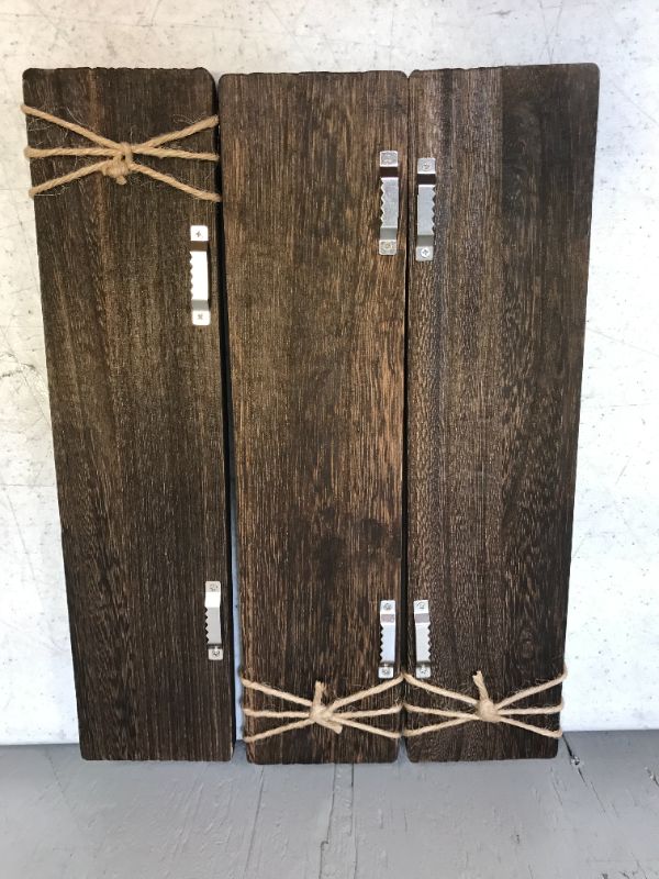 Photo 1 of Dahey 3 Pieces Rustic Wood Sign Arrow Wall Decor Live Laugh Love Quote Sign Farmhouse Wall Mount Decoration for Home, Living Room, Mothers Day, Wedding, Housewarming Gift 13"x 3", Brown