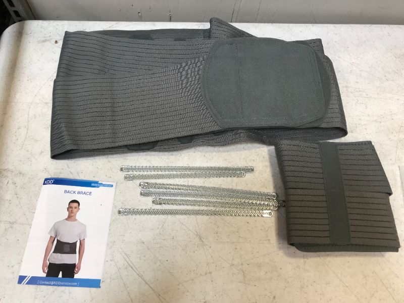 Photo 1 of Lumbar Support Belt for Women and Men with 12 Stays, Extra-Wide Back Support Belt, Adjustable Back Brace for Lower Back Pain Relief(Large, Fits Waist Size 39.3-51.1 inch)
