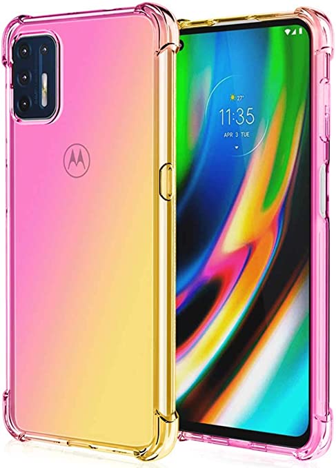 Photo 1 of Lmposla for Moto G Stylus 2021 Case, Shockproof Slim Ultra-Thin Flexible TPU Soft Silicone Airbag Anti-Drop Case Cover for Motorola Moto G Stylus 2021 (Pink/Gold)