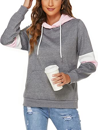 Photo 1 of FINWANLO Hoodies for Women Casual Long Sleeve Tops Fleece Pullover Hooded Sweatshirts Jacket with Pockets SIZE MEDIUM