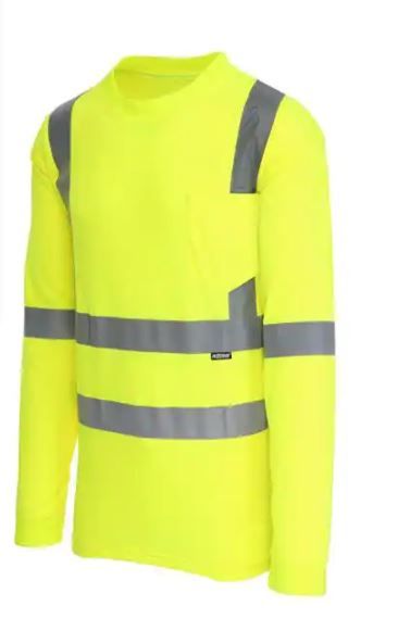 Photo 1 of Men's Medium Hi-Visibility Yellow ANSI Class 3 Long Sleeve Shirt
