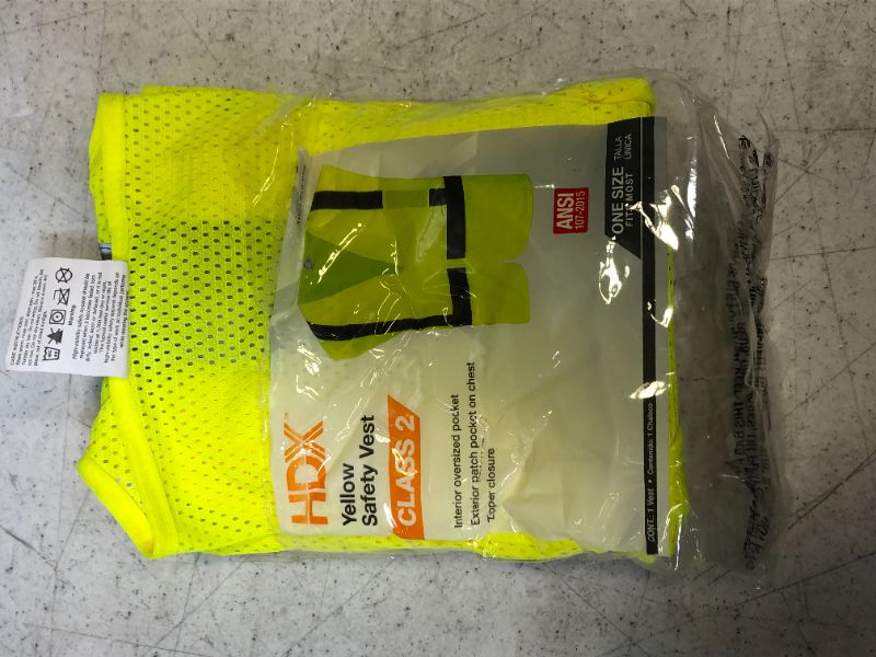 Photo 2 of Hi Visibility Lime Green Class 2 Reflective Safety Vest
