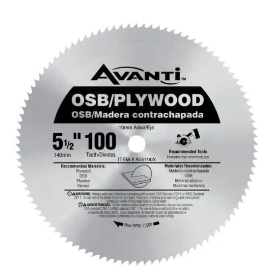 Photo 1 of 5-1/2 in. x 100-Tooth OSB/Plywood Circular Saw Blade
