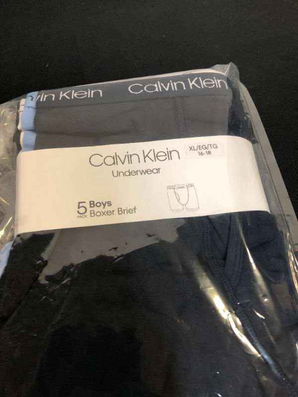 Photo 2 of Calvin Klein Boys' Modern Cotton Assorted Boxer Briefs Underwear, Multipack, XL 16-18