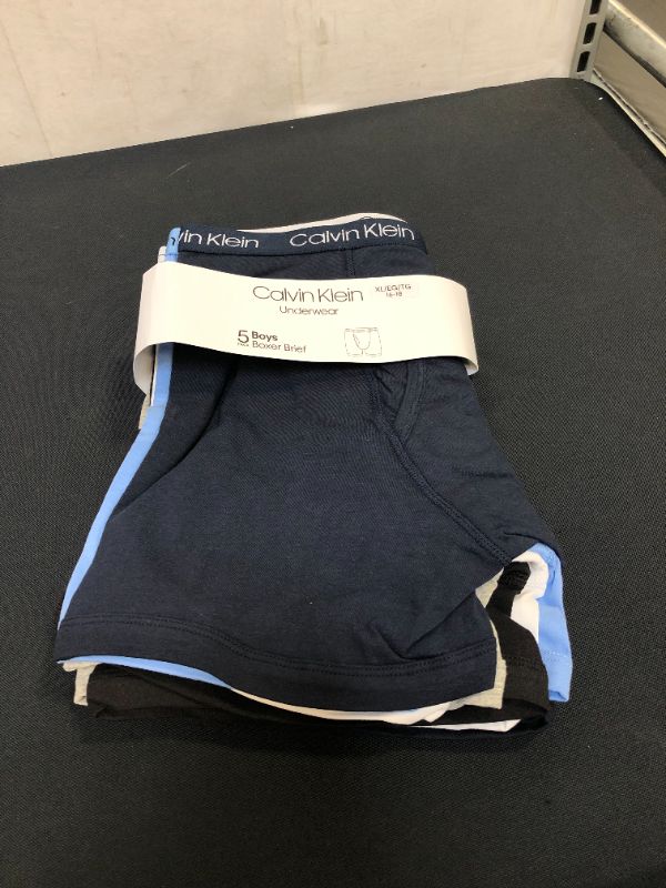 Photo 3 of Calvin Klein Boys' Modern Cotton Assorted Boxer Briefs Underwear, Multipack, XL 16-18