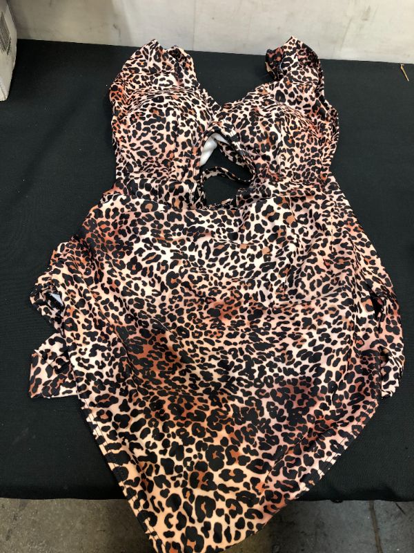 Photo 2 of DACI Leopard Print Swim Suit one piece size 12 womens 