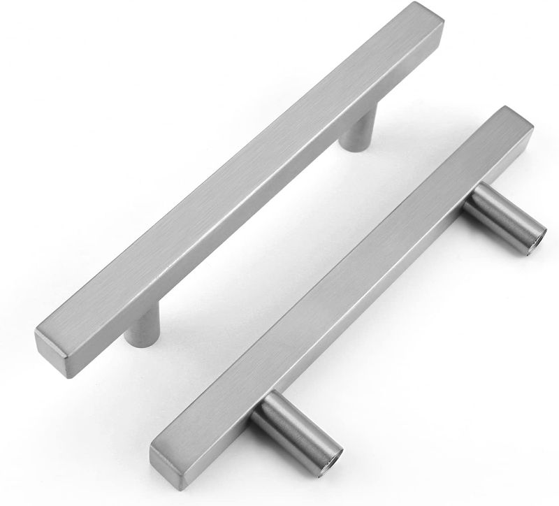 Photo 1 of 10 Pack | OYX Square Cabinet Handles Brushed Nickel Drawer Pulls Satin Nickel Pulls for Cabinets Kitchen Cupboard Hardware Modern Dresser Pull Handles,96mm Hole Centers
