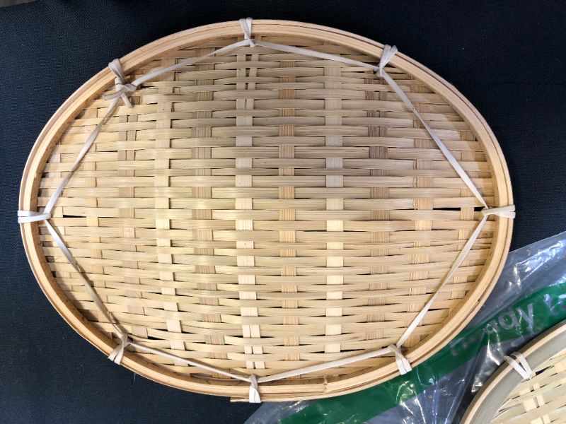 Photo 1 of 4 Pack Handwoven Oval Shaped Bamboo baskets for fruits 