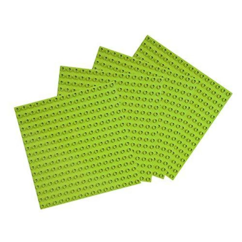 Photo 1 of BOROLA Classic Large Blocks Baseplates Compatible for LEGO Duplo | Large Pegs for Toddlers | 10 in. x 10 in. (4 Pack, Light
