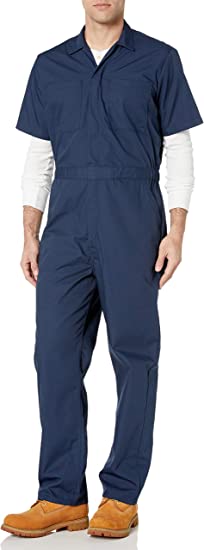 Photo 1 of Amazon Essentials Men's Stain and Wrinkle-Resistant Short-Sleeve Coverall SIZE XS 30" INSEAM
