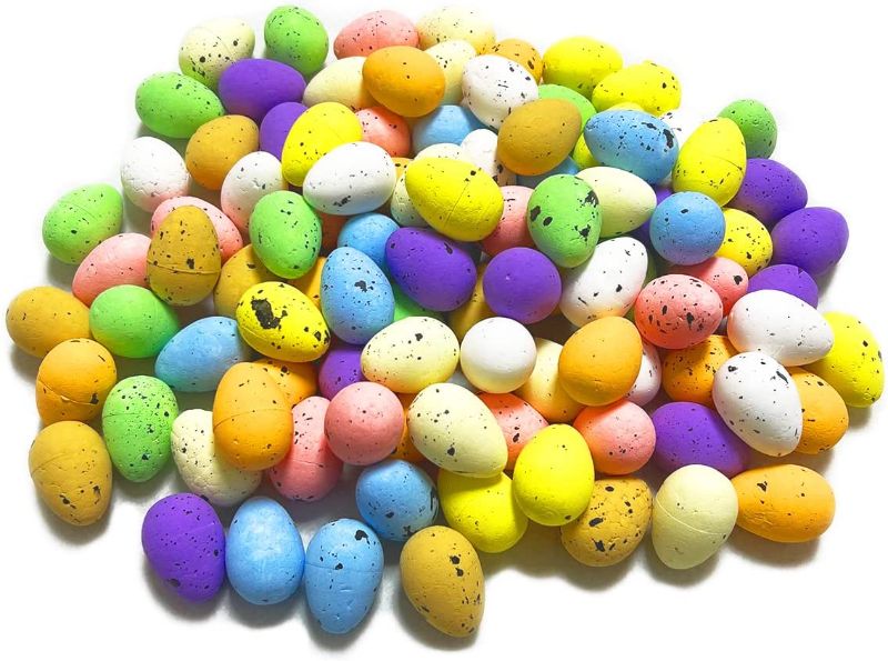 Photo 1 of 100 PCS Mini Foam Easter Eggs for Easter Decorations Crafts Easter Basket Stuffers Party Décor