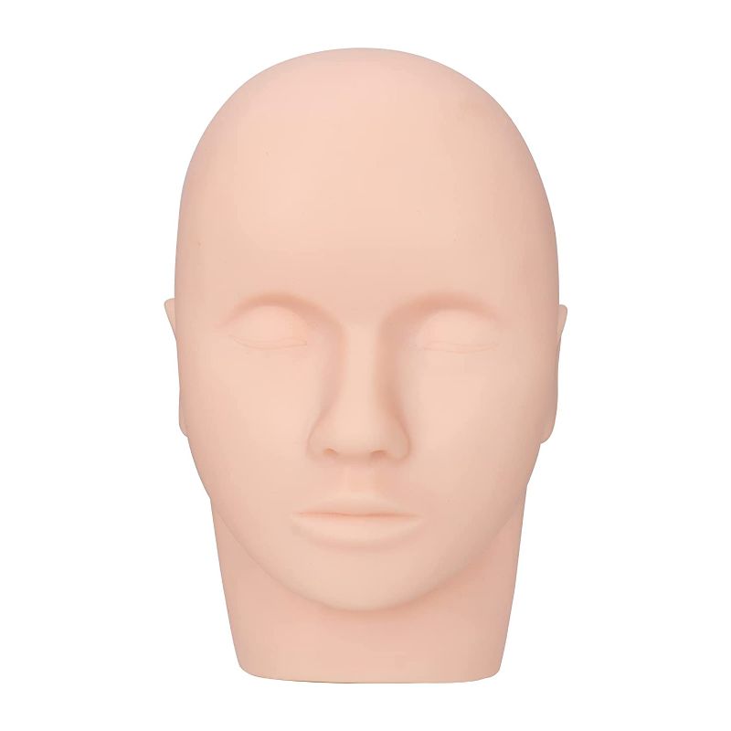 Photo 1 of  Lash Mannequin Head, Practice Training Head,for Make Up and Lash Extention,Cosmetology Doll Face Head-1, 10.24 x 6.1 x 5.12 inches; 13.93 Ounces