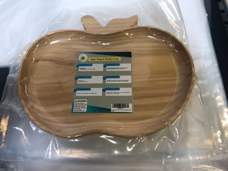 Photo 2 of 10x8’’ Apple Shaped Wooden Trays for Fruit, Bread, Coffee, Appetizer Snacks, Round Wooden Plate, Rustic Serving Trays for Counter Decorative, for Decoration
