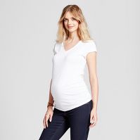 Photo 1 of Short Sleeve V-Neck Side Shirred Maternity T-Shirt - Isabel Maternity by Ingrid & Isabel XXL 

