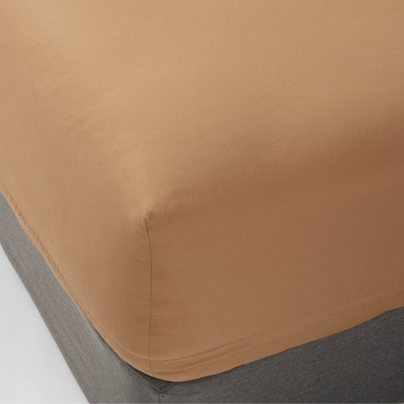 Photo 1 of 300 Thread Count Ultra Soft Fitted Sheet - Threshold™ --Size Queen  Color Brown-- --Factory sealed--