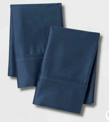 Photo 1 of 2 Standard Threshold Performance Pillowcase Set Metallic Blue Size- 20 in x 32 in (50.8 cm x 81.3cm) 